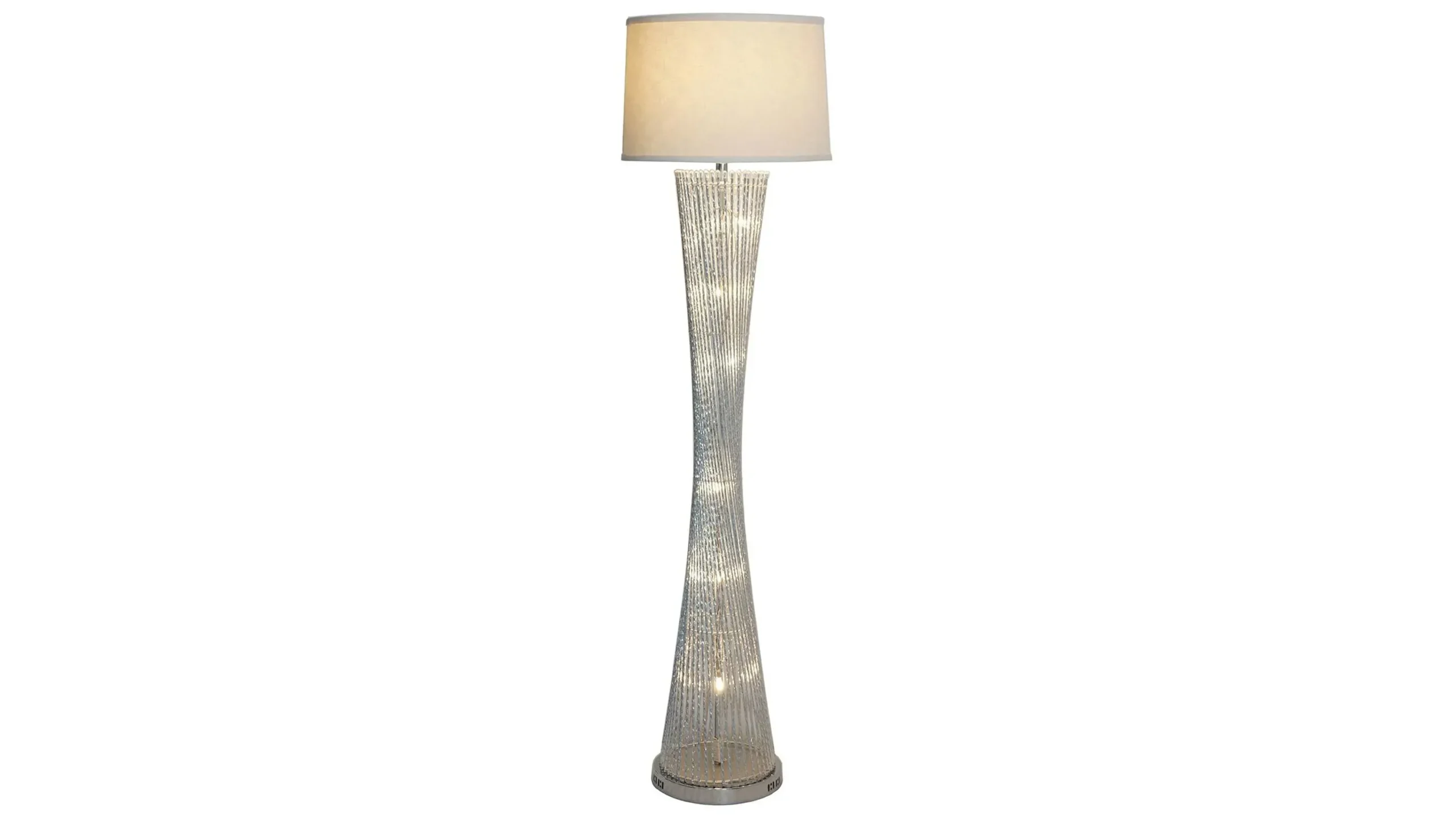 Chrome Spiral Base Floor Lamp