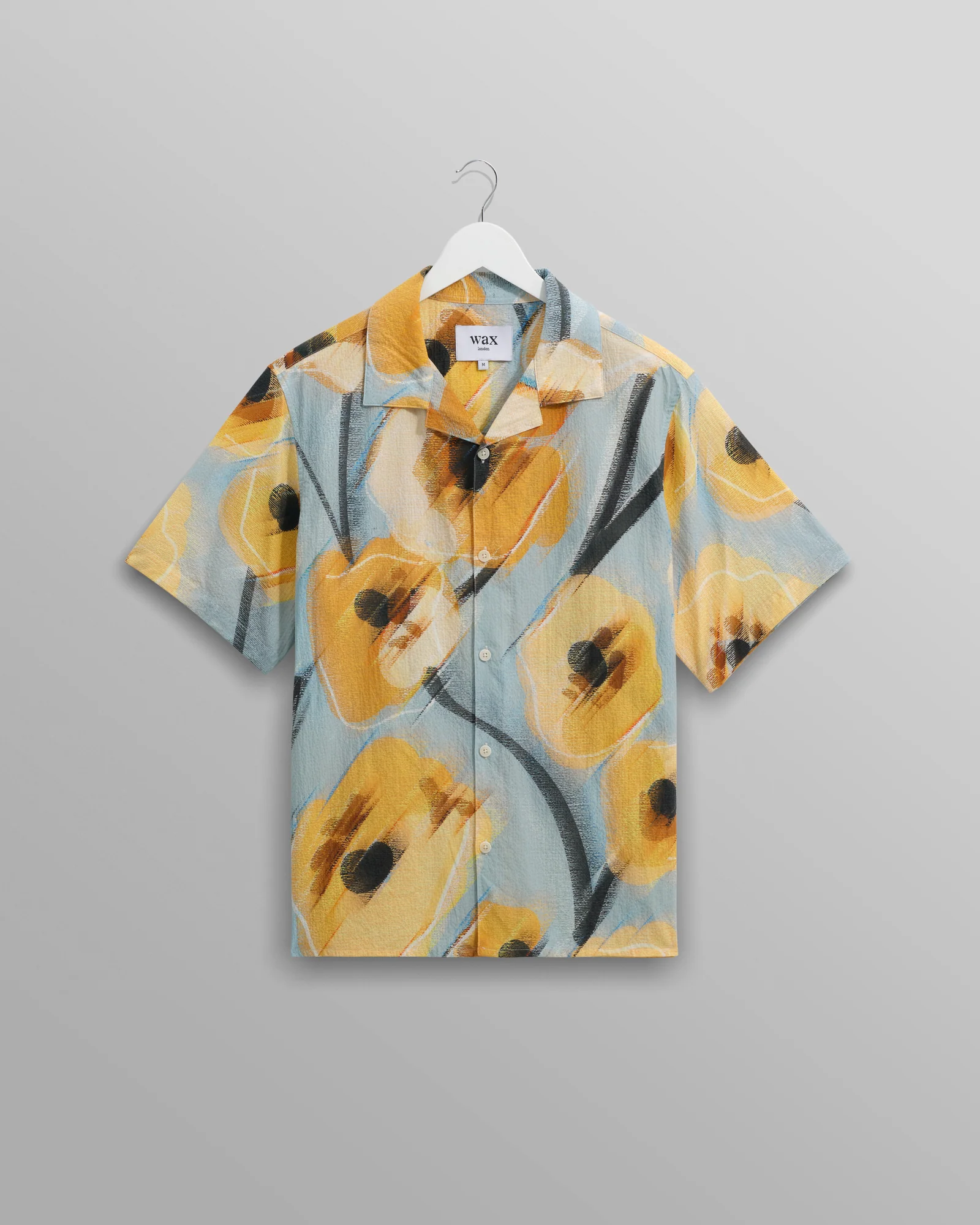 Didcot - Blue And Yellow Abstract Poppy Short-Sleeve Shirt
