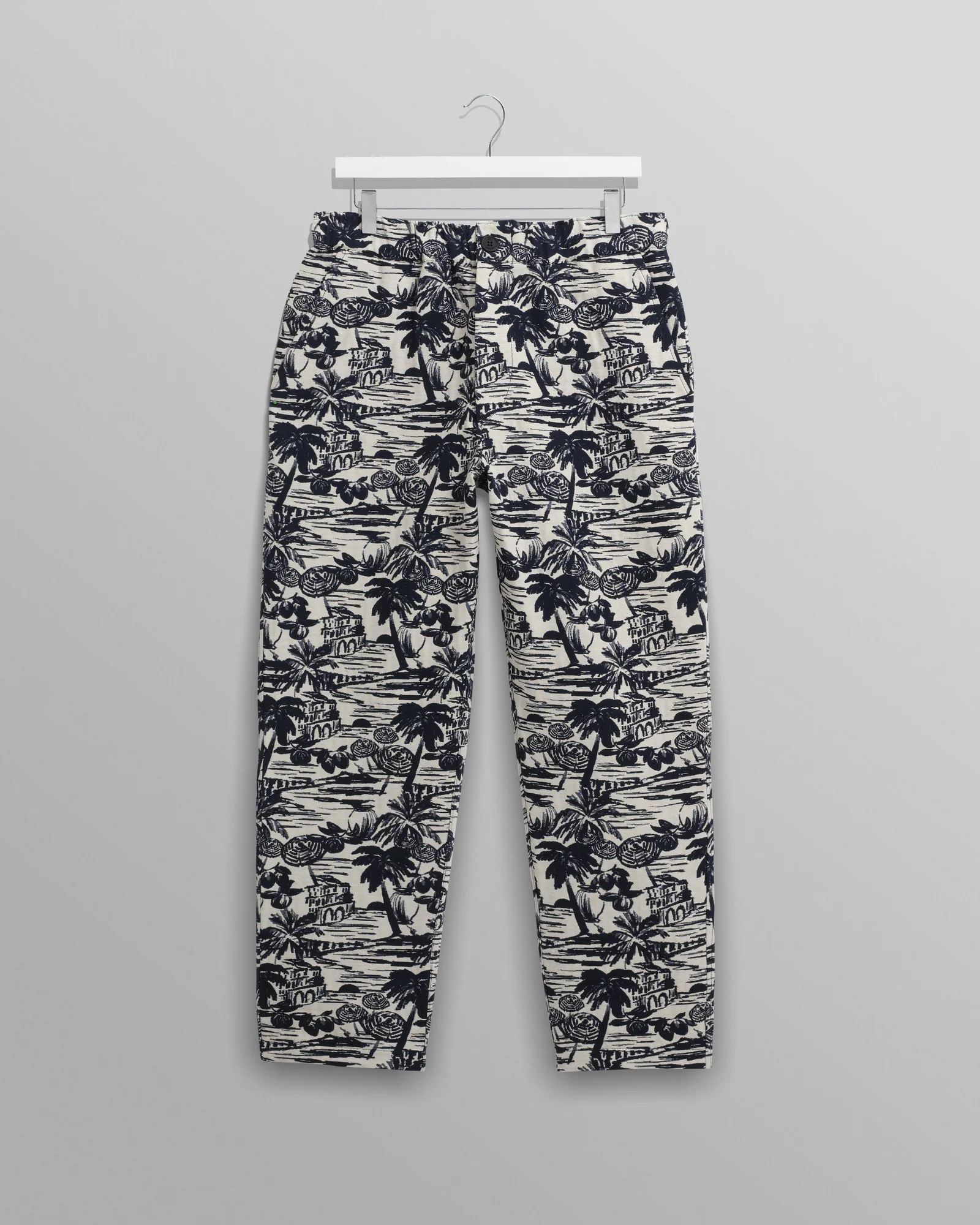 Kurt - Navy And Ecru Beach Jacquard Trousers