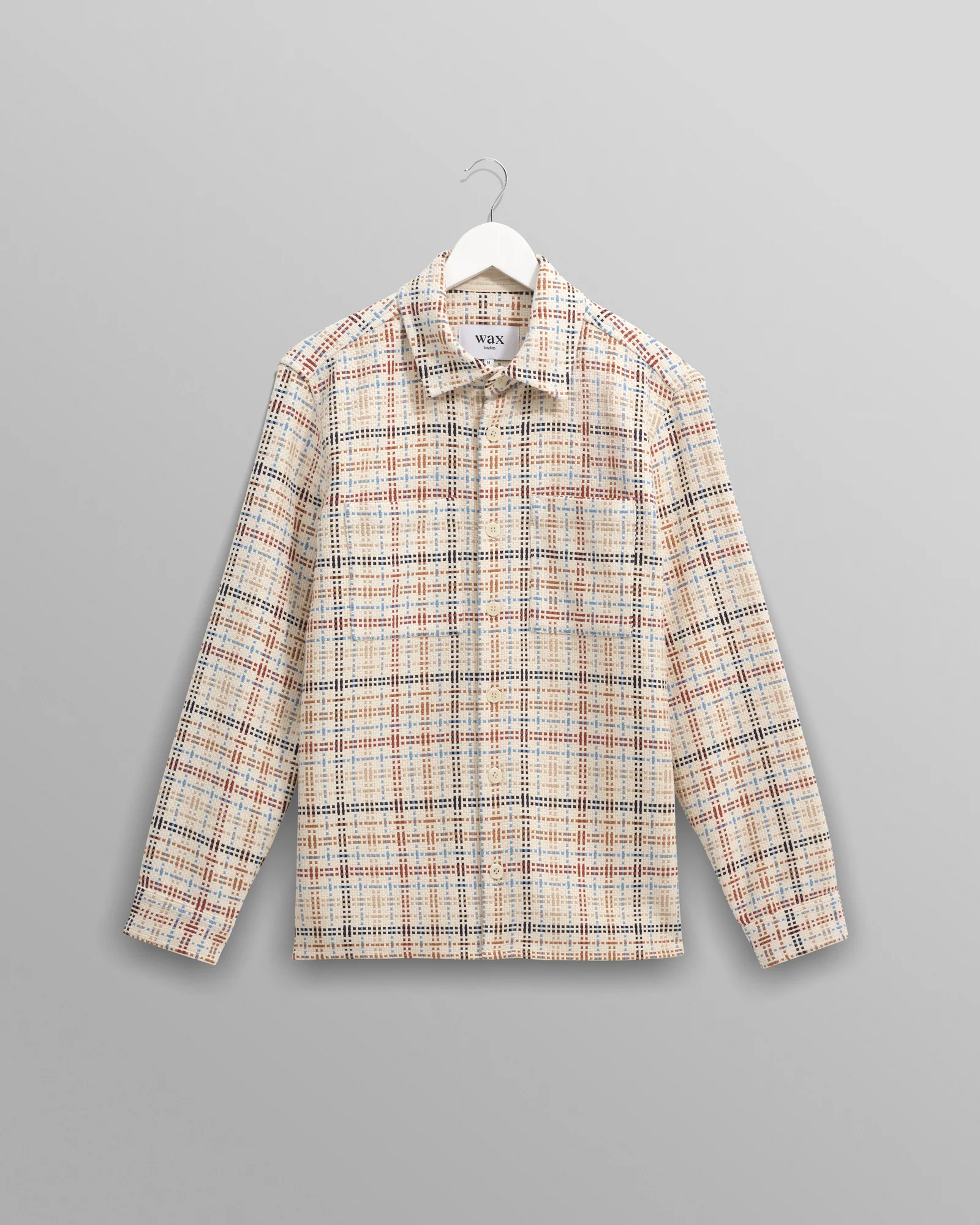 Whiting - Ecru And Multicolour Yard Check Overshirt
