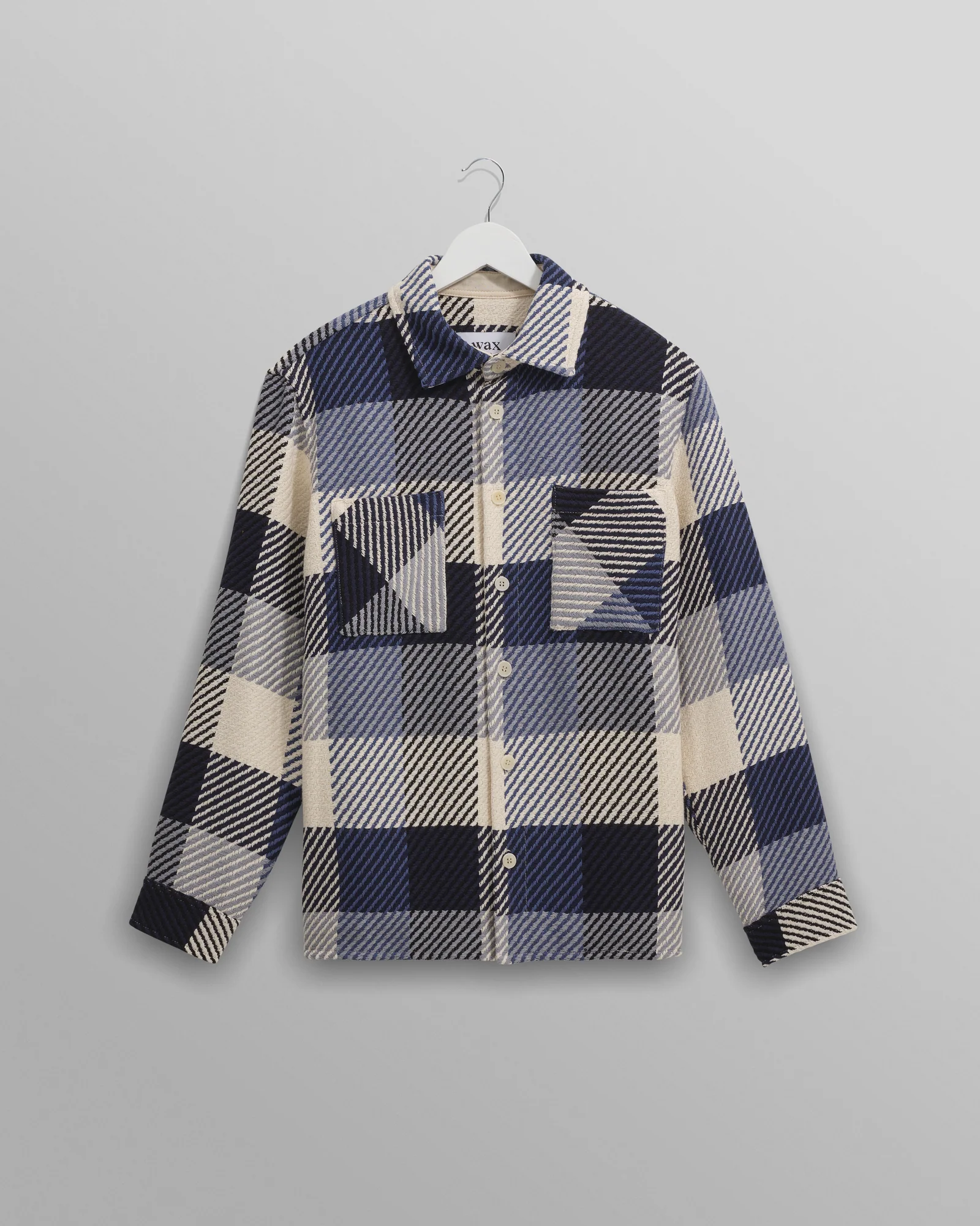Whiting - Navy And Ecru Block Check Overshirt